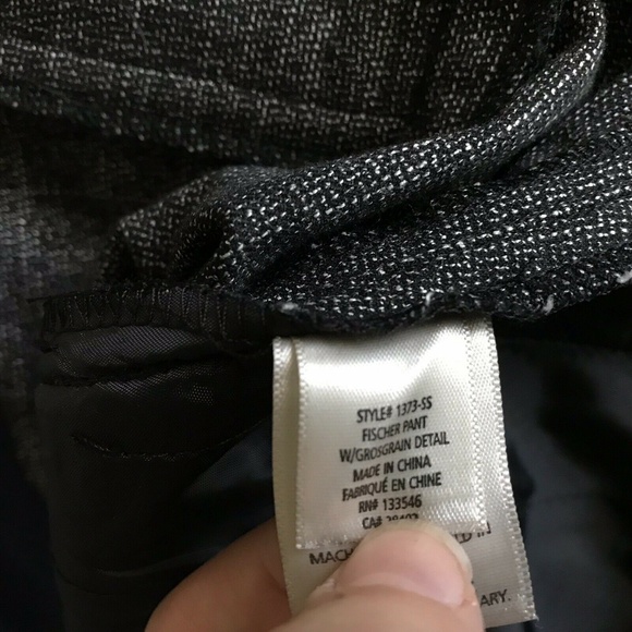 New Ecru Fischer Gray Tweed Tapered Leg Pants - 8 - Picture 7 of 8